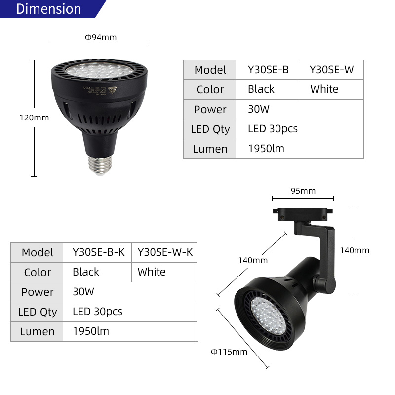 Led Grow Light - Lampu LED Spektrum Penuh Y30SE Berbahan