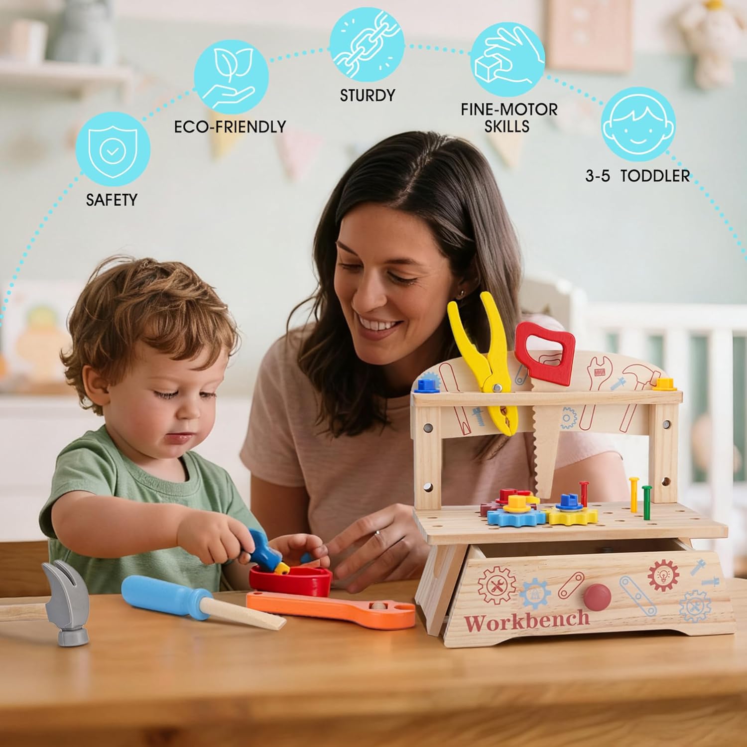 Bangku Perkakas Kayu untuk Ana - Gardening Tools For Toddlers ulasan dan harga