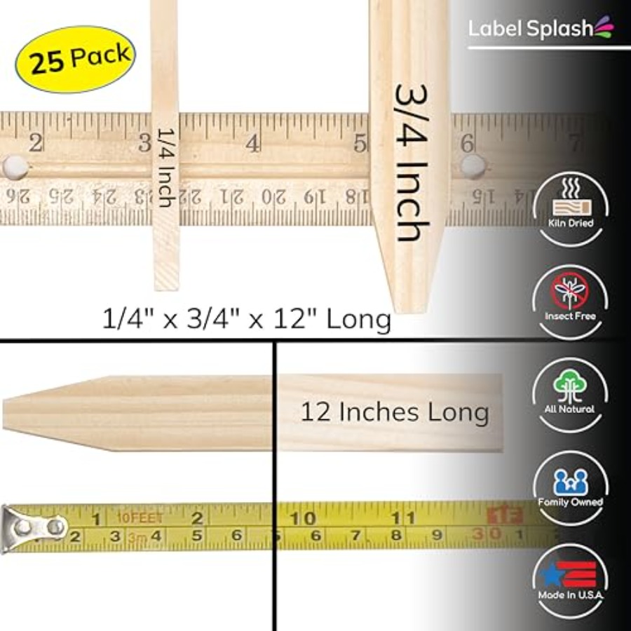 25 Paket Tiang Taman Kayu, Pan - Garden Row Marker ulasan dan harga