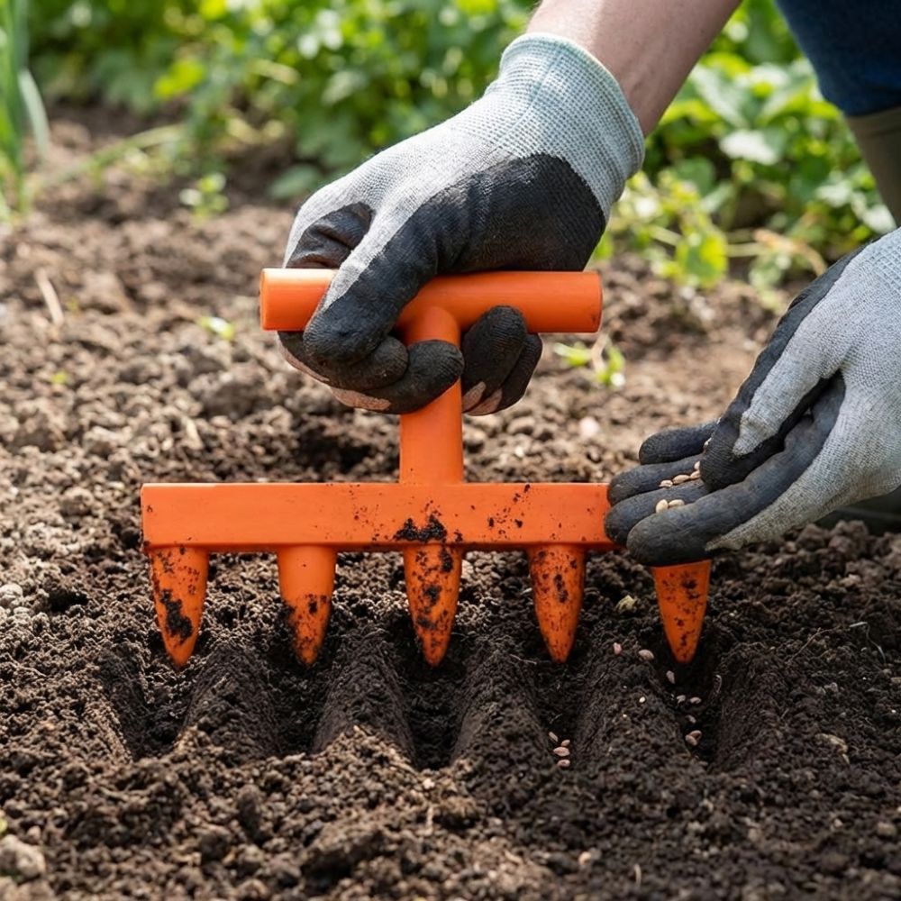 Alat Pengebor Tanah Plastik 5  - Garden Row Marker ulasan dan harga